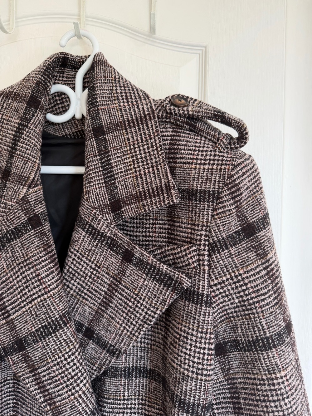 NWOT42% Wool Heavyweight Oversized Plaid Long Coat – Boutique Sample Fits S-L - Picture 4 of 16